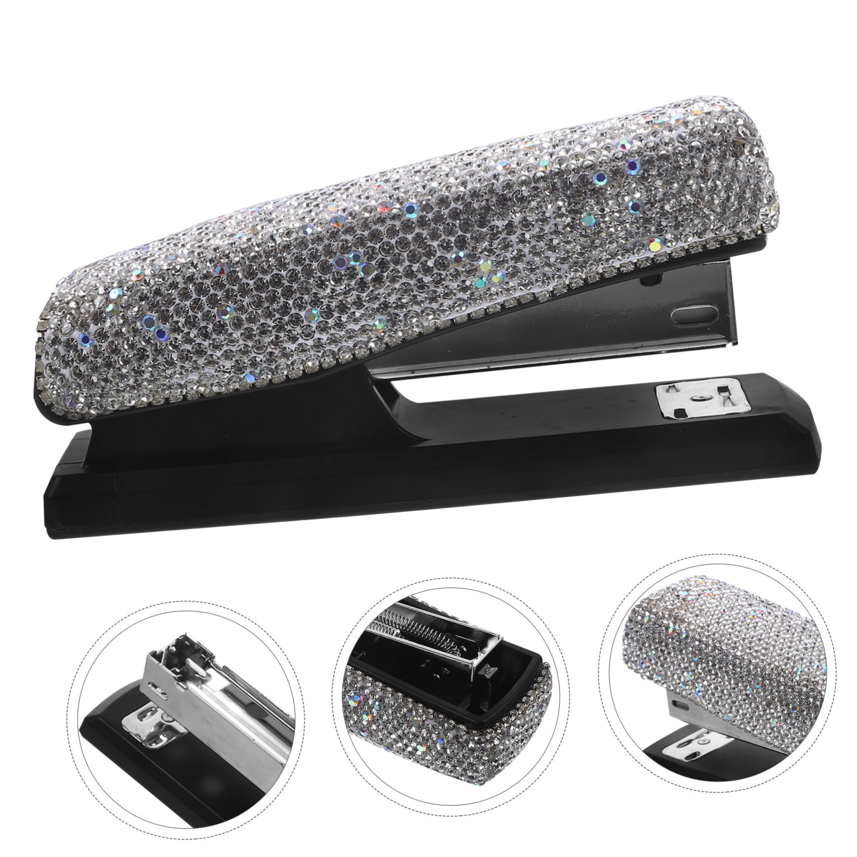 Tofficu 3 Sätze Rhinestone Heftgerät für Zuhause und Büro Robuster Leichter Handhefter für Schüler Lehrer und Kollegen Multifunktionales Zubehör für Schule und Büro
