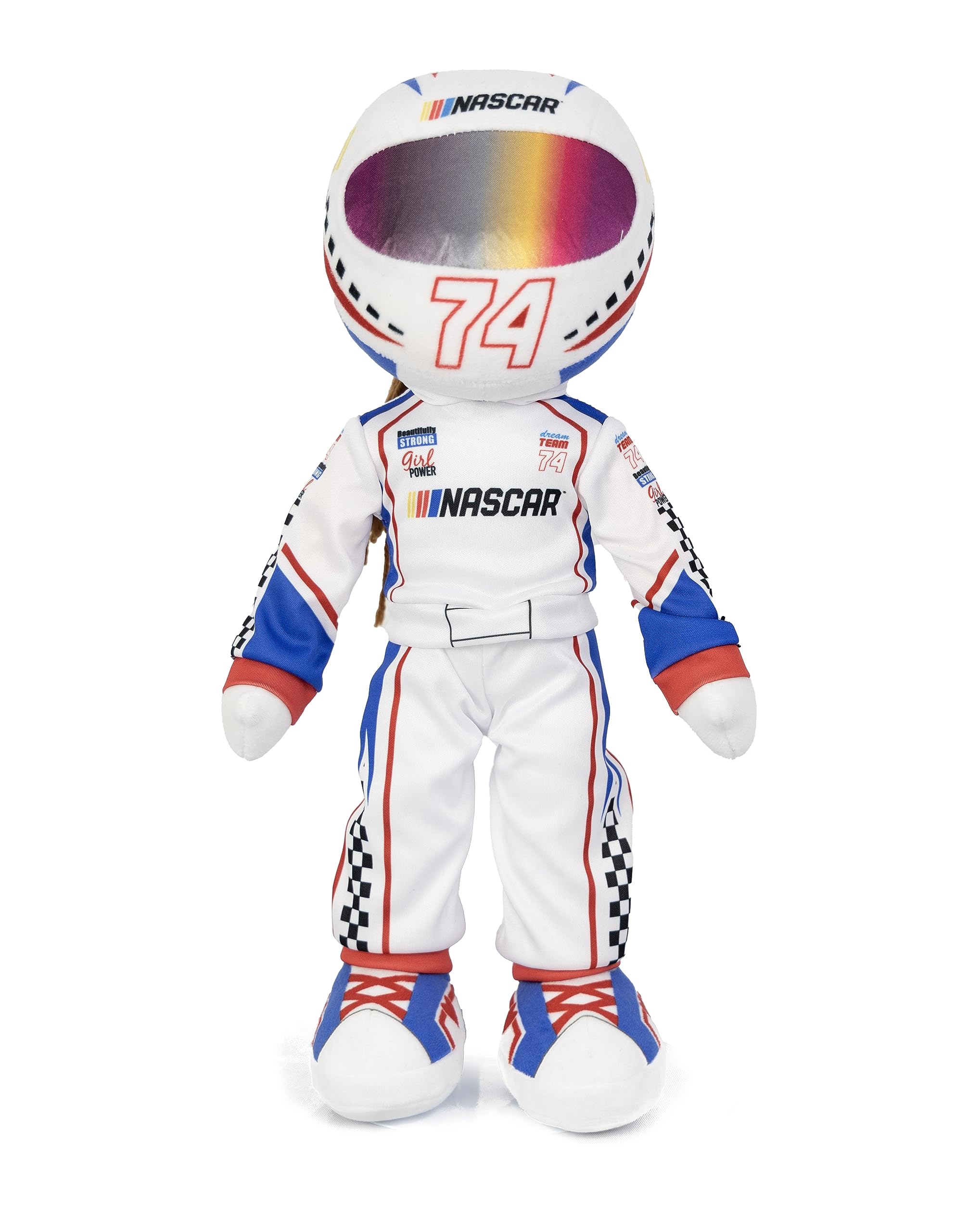 Playtime by Eimmie NASCAR-Themed Soft Baby Doll, 14-Inch Plush Racing Rag Doll for Kids, Sally Speedster Motorsports Plush Figure, Fabric Stuffed Toy for All Ages
