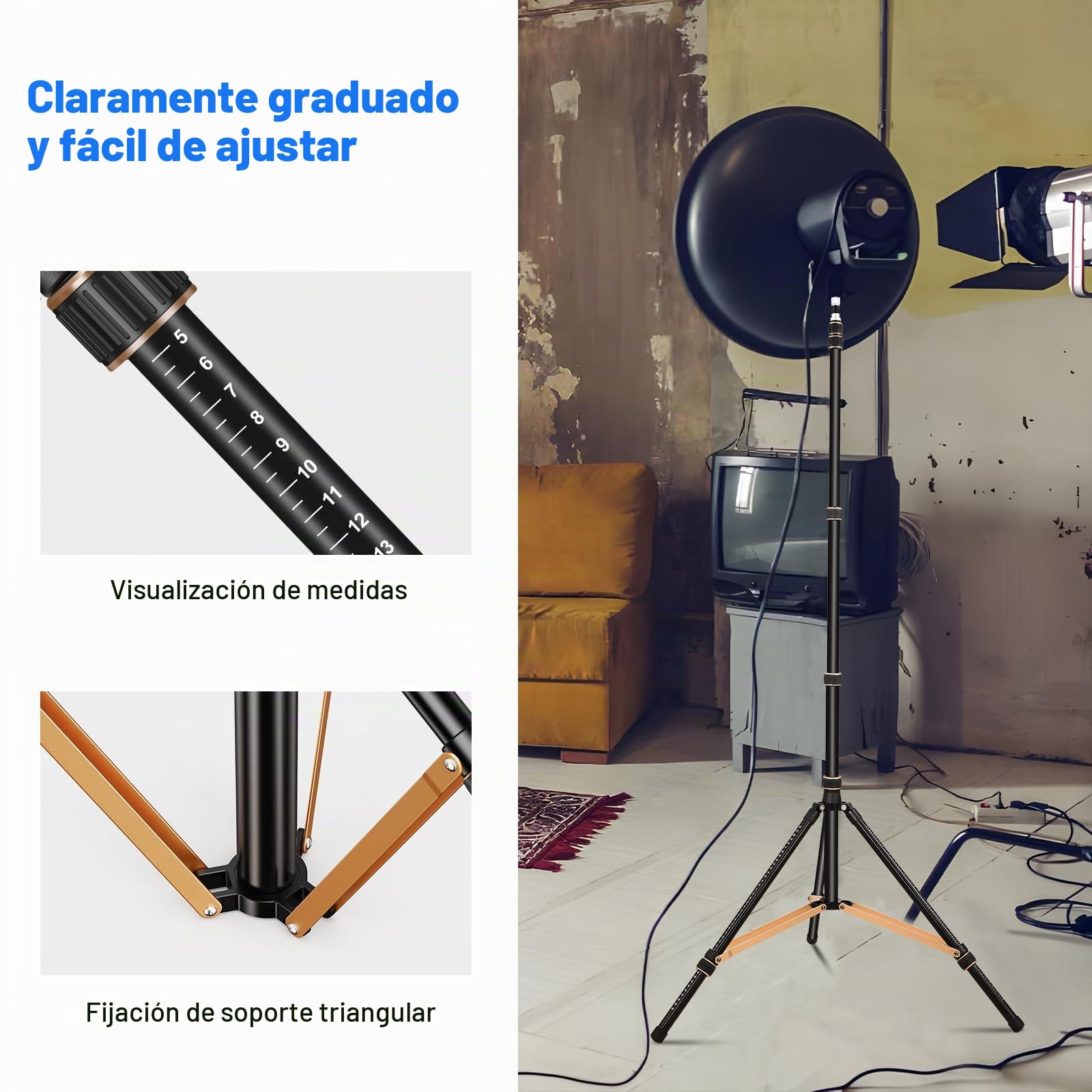 Soonpho Soporte Luz Aleación Aluminio con 180° Patas Reversibles, 1/4"-3/8" Adaptador Tornillo y Bolsa,102,36in/260cm Trípode Viaje Portátil para Fotografía Exterior Speedlite Strobe Softbox