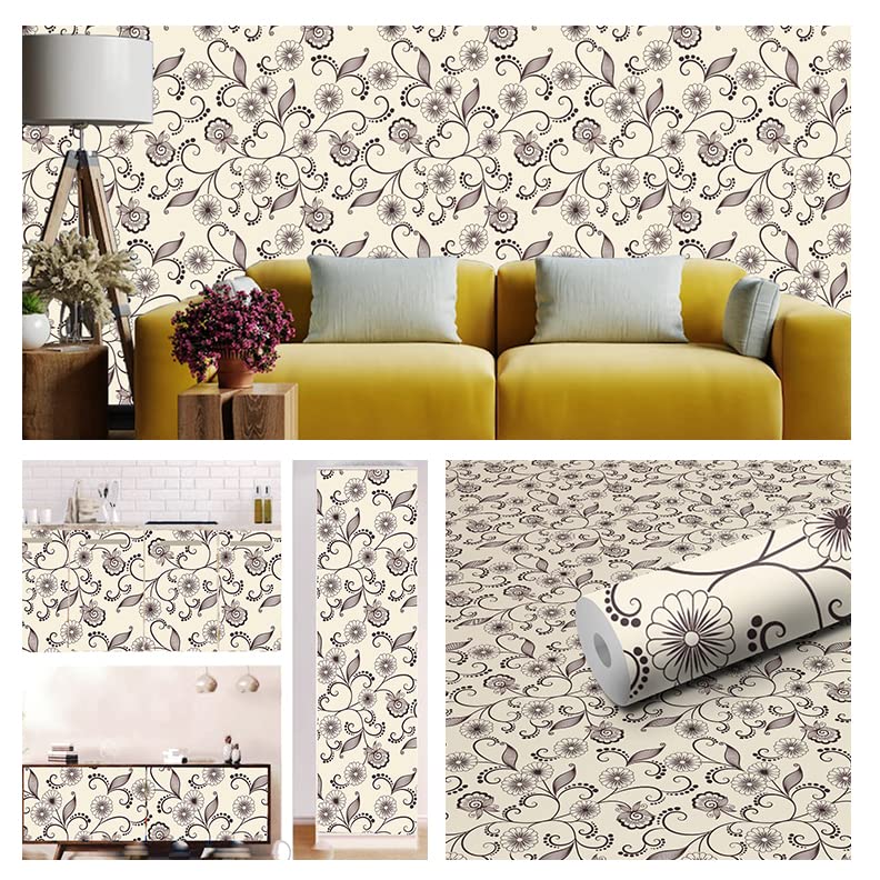 WallDaddy Wallpaper for Walls | Self Adhesive (PeachLeaf) Wall Paper for Wall Decor Pack of 1 Roll (300x40) cm Wall Stickers for Bedroom and Home Decoration