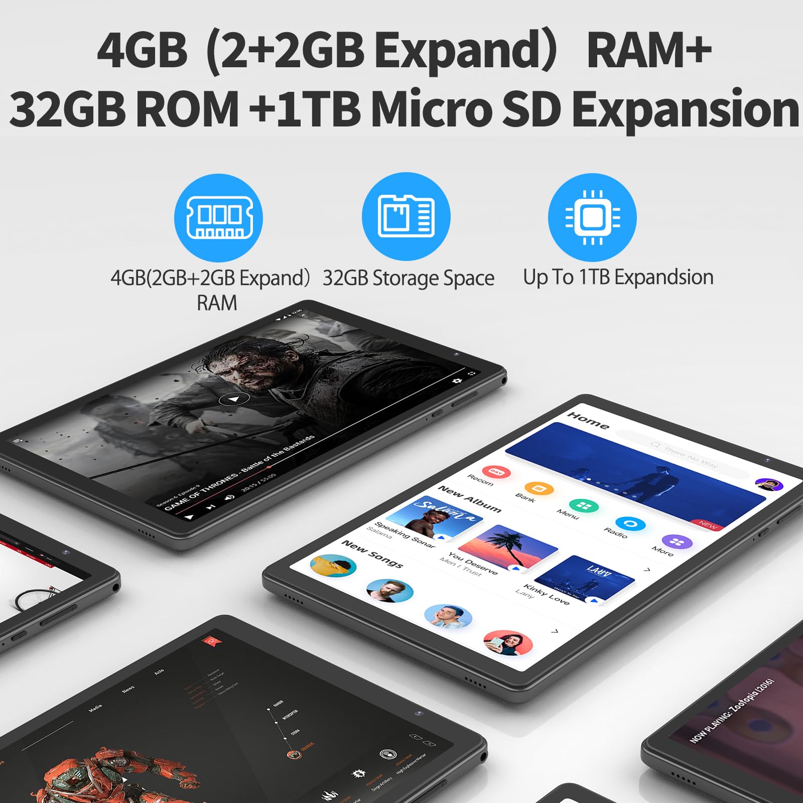 VASOUN VASOUN 10 Inch Tablet with Case, Tablet PC Android 14 with 4GB(2+2GB Expand) RAM 32GB ROM,6000mAh Battery,1280 * 800 IPS,Dual Speaker,Dual Cameras,Type C(Grey) in use