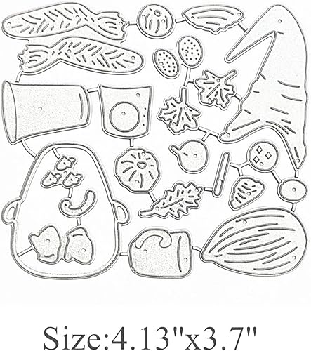 Miniatura 2 de 3 troqueles de metal de gnomo otoñal copa de hojas de arce plantillas de corte de Papá Noel alegre plantillas cortadas para álbumes de recortes