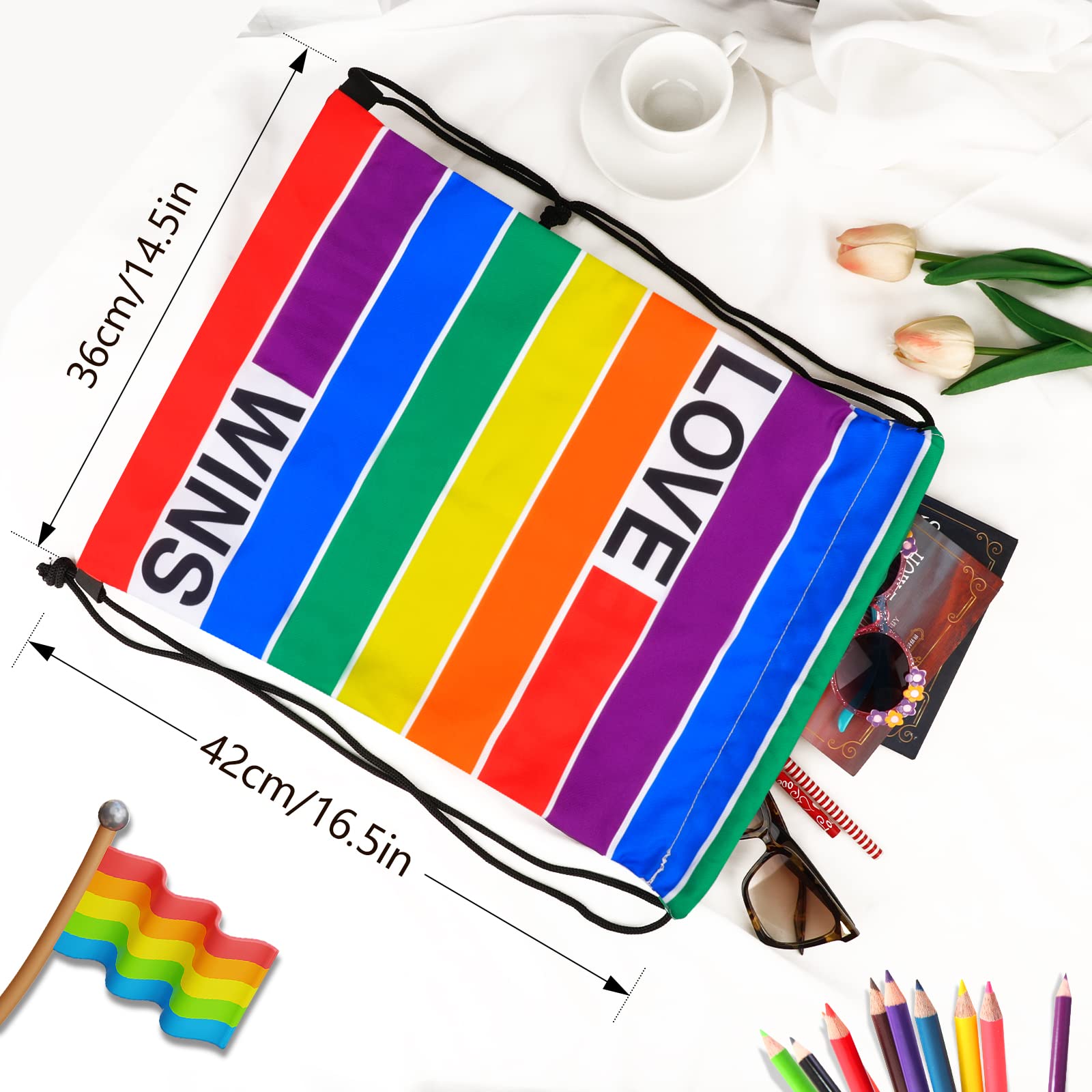 PlimPlom LGBTQ Sac En Coton Noir - Sac à Provisions Gay Pride