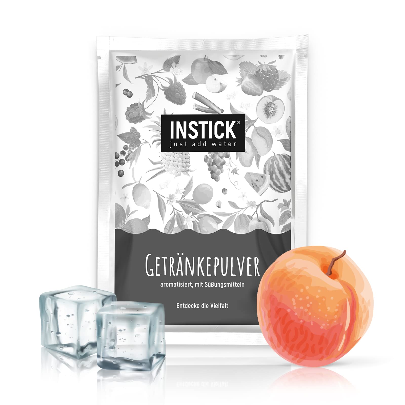 INSTICK Ice Tea Zuckerfreies Instant-Getränk – Eistee Pfirsich (Schwarzer Tee)