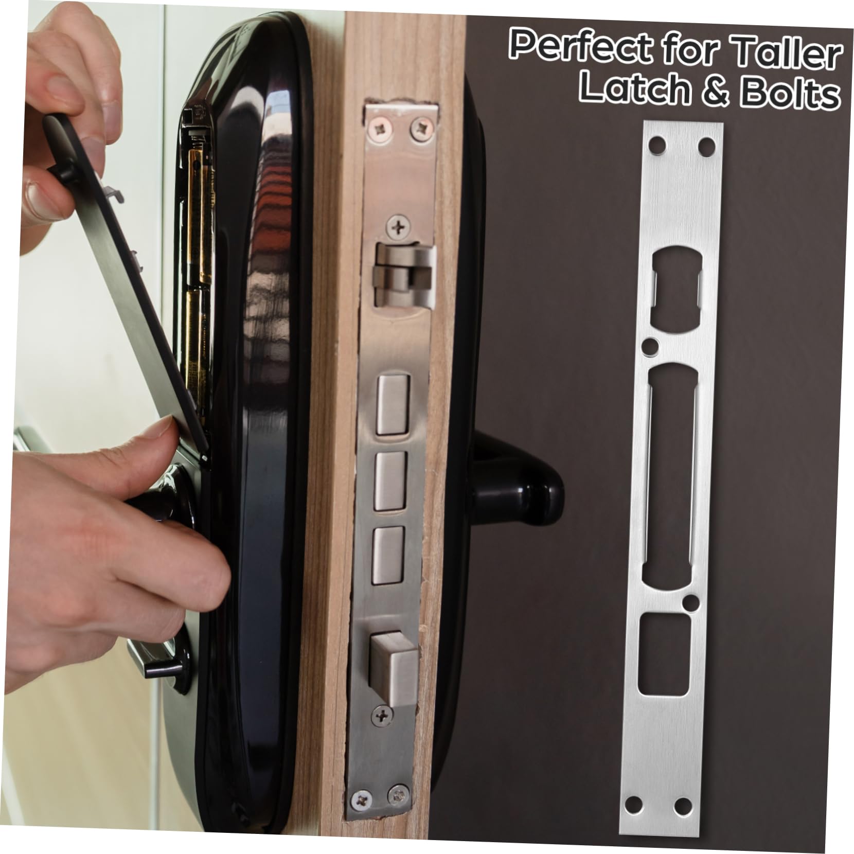 OSALADI 18pièces Plaques De Renforcement De Sécurité Pour Portes Acier Inoxydable Gâches Longues Pour Serrures De Porte Protection Améliorée Les