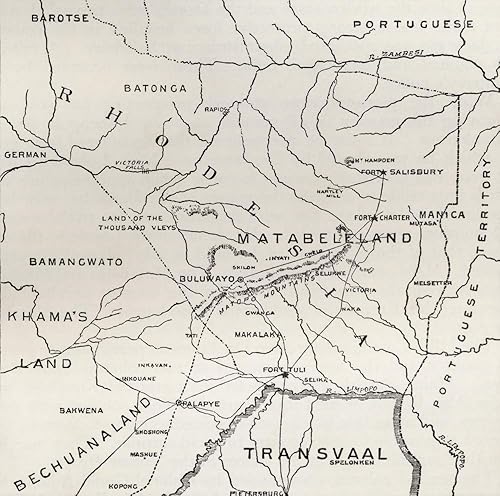 Posterazzi DPI1872831 - Mapa de Matabeleland a finales del siglo XIX. del libro Sudáfrica y la guerra Transvaal, volumen 1 de Louis Creswicke,
