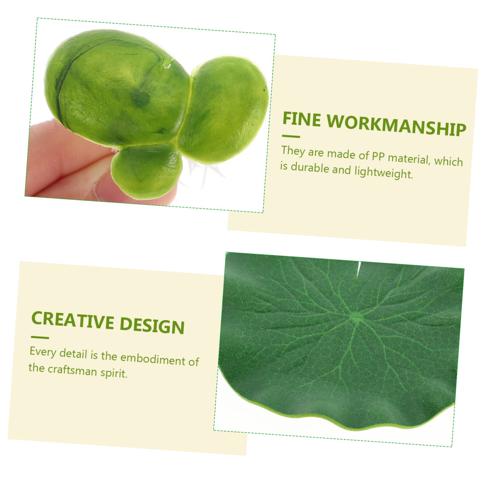 BESPORTBLE 4ensembles Plantes Flottantes Artificielles Plastique Pour Décoration Aquarium Nénuphars Verts Accessoires Naturels Pour Écosystème Aquatique