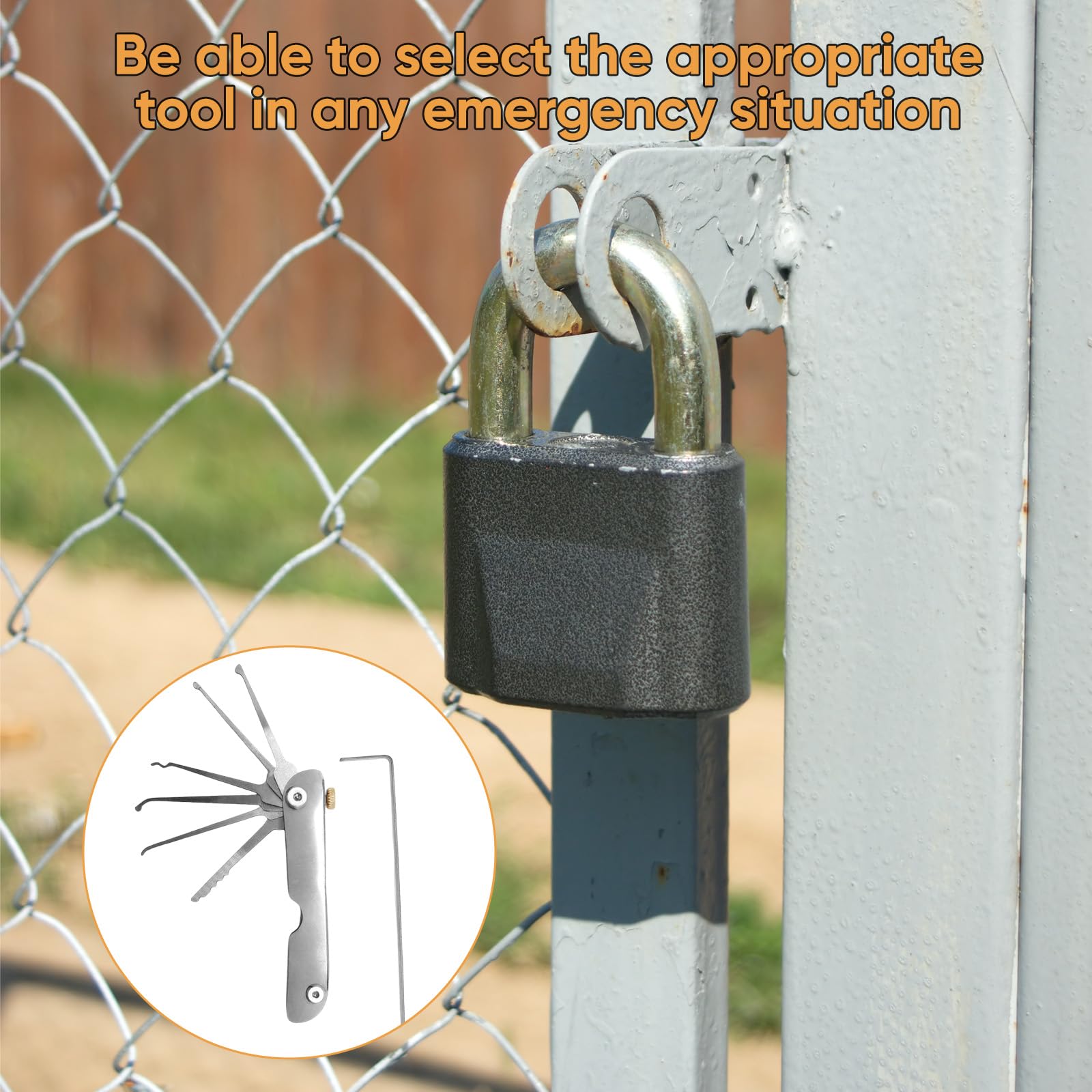 7-in-1 Lock Picking Kit, Stainless Steel Folding Lockpick Set including Single Hook Picks - Image 3