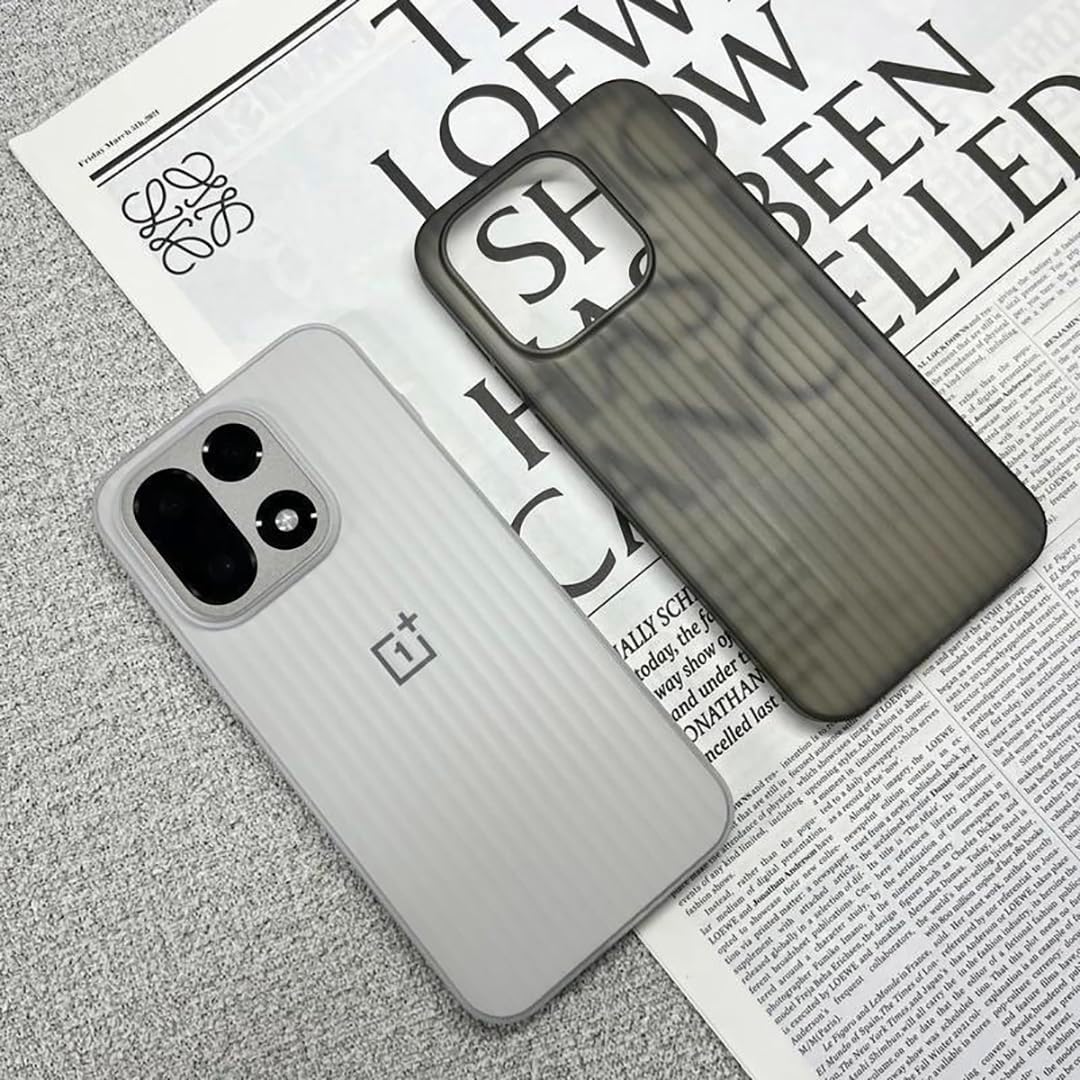 Compatible with Oneplus 15 back Case cover,Ultra light, Frosted transparent back panel, Vertical wave pattern style, Anti fingerprint, Anti drop, Thin, Original color，Transparent Black 2026 - view 6
