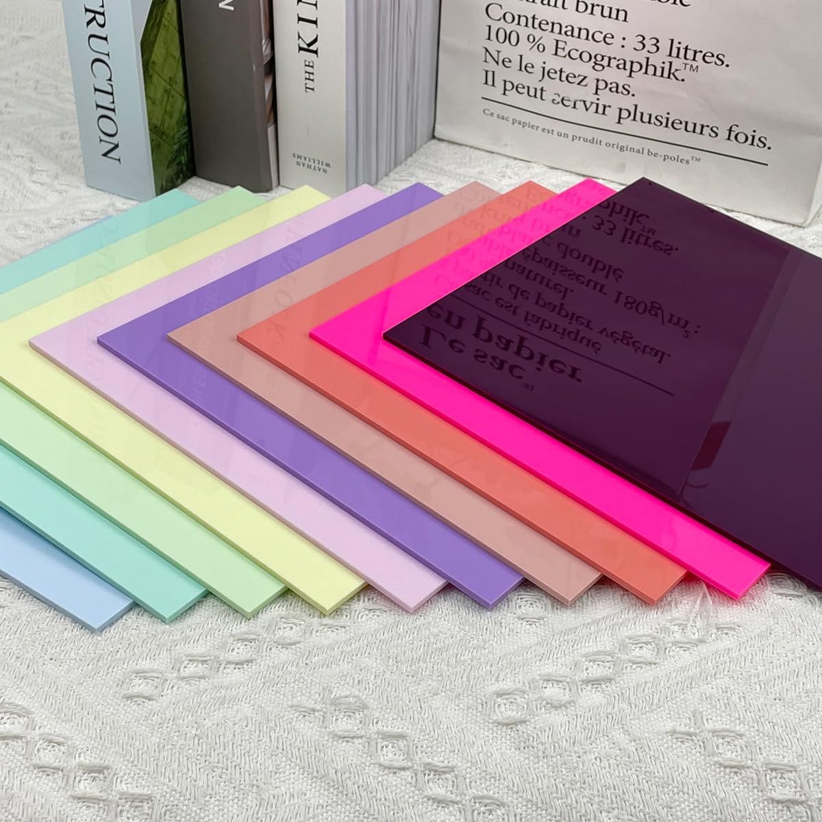10 Colors Cell Cast Acrylic Sheets 1/8inch (3mm) 8x12 200x300mm Laserable Plexiglass Sheets Plasitc Board for Laser Cutting Engraving DIY Project Craft Picture Frames Sign Weding invitaton