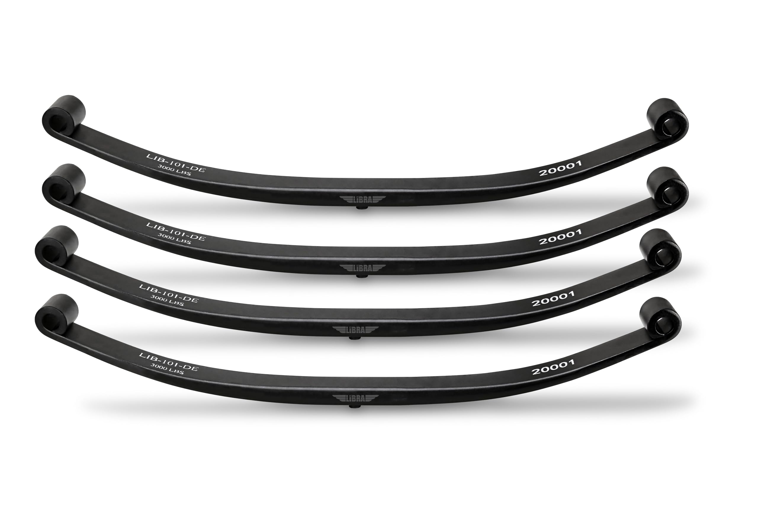 LIBRA Mobile Home Trailer Leaf Spring-Mono Leaf Double Eye 3000lbs Capacity for 6000 Lbs Axle, Set 4