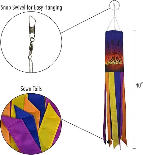 Miniatura 6 de In the Breeze 5136 Kokopelli Atardecer 40 pulgadas Windsock-Outdoor Southwest Decoración