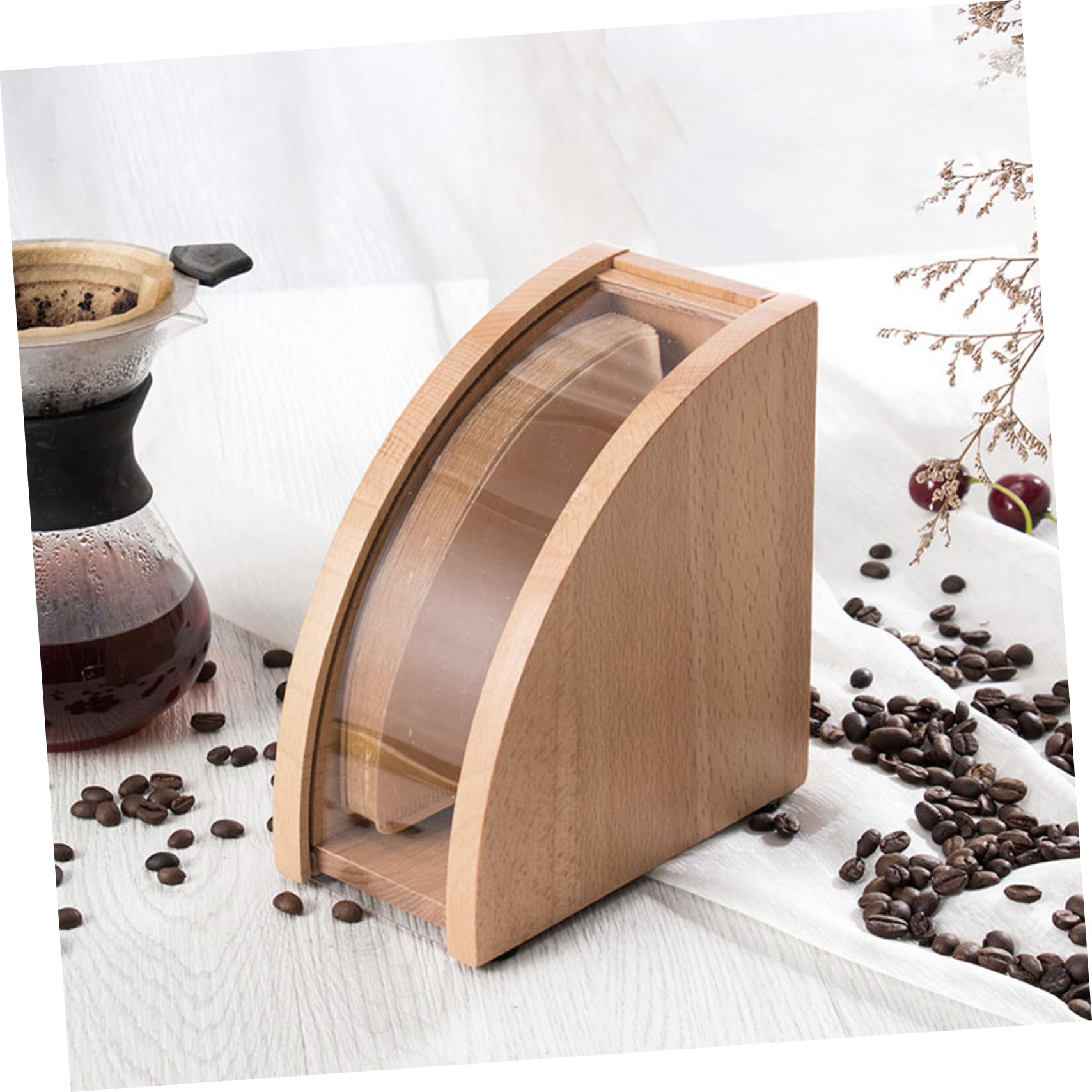 PRETYZOOM Boîte Bois pour Papiers Filtres Rangement pour Maison Organisateur De Papier Filtre Fournitures pour Maison