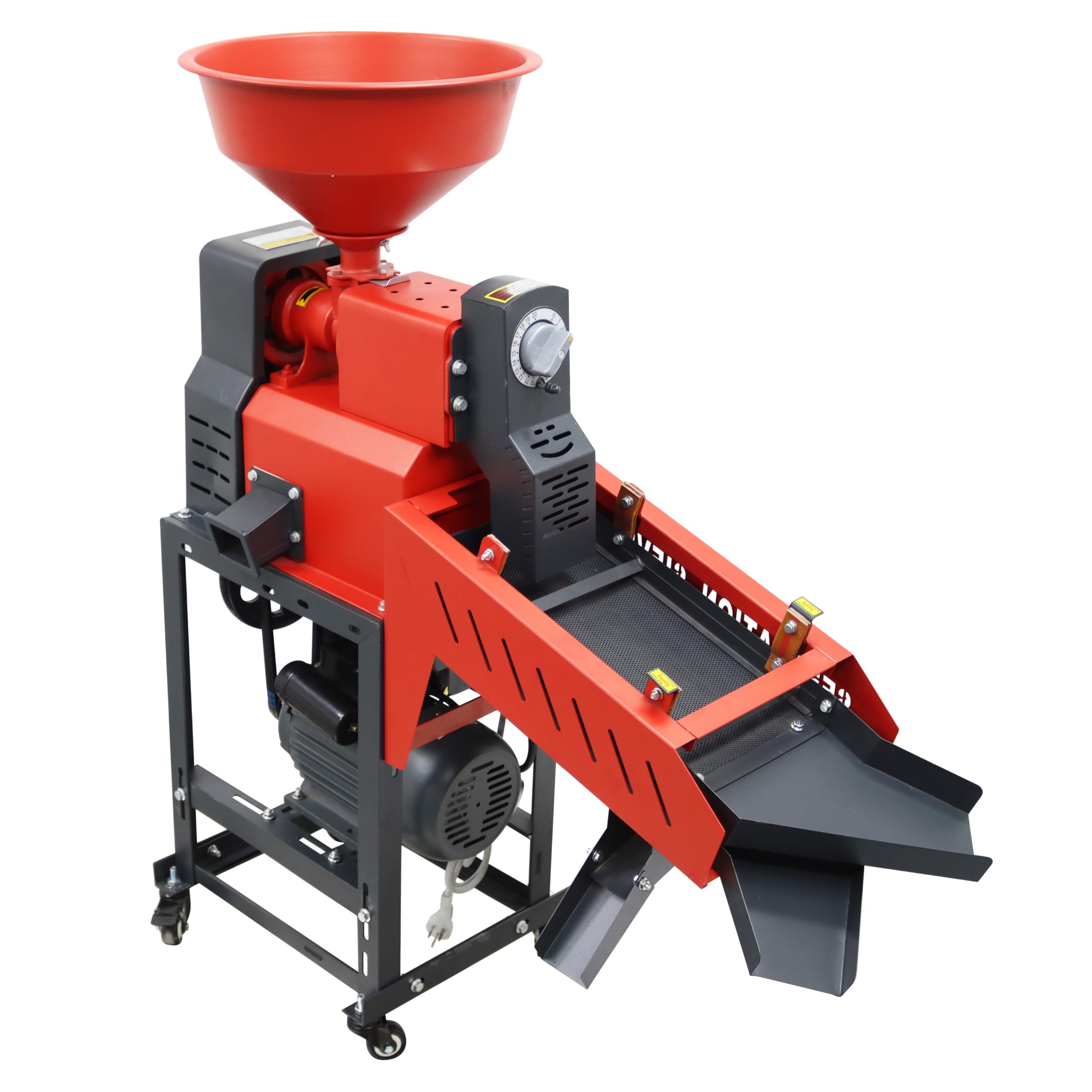 TECHTONGDA Rice Sheller Peeling Huller Machine with 2 Layers Vibratory Screen Rice Millet Corn Grain Machine Wheat Cereals Peeling Sheller Huller 286-