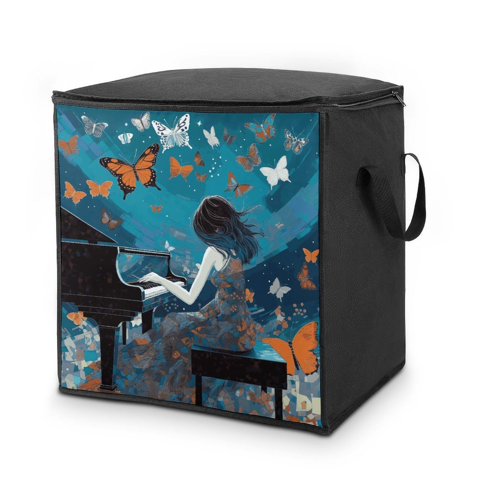 Fekiloot Girls Style Playing Piano Storage Bags With Reinforced Handles,Moving Bag With Zipper,Closet Organizers,Compression Packing Cubes