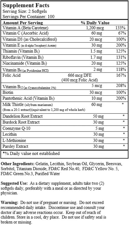 Liver Forte Milk Thistle Extract, Liver Support, 200 Softgels