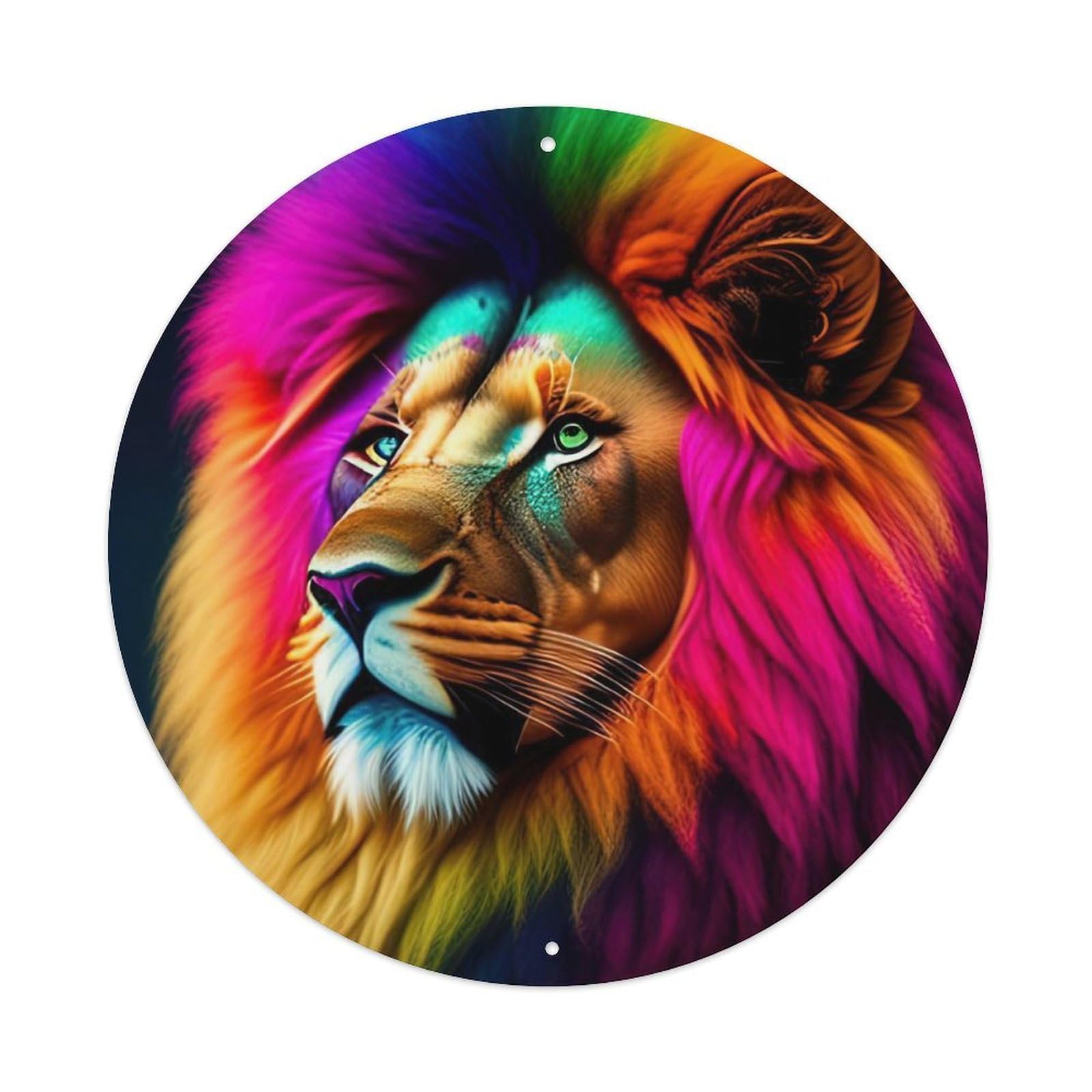 Wildlife Artwork Colourful Lions Metal Tin Sign
