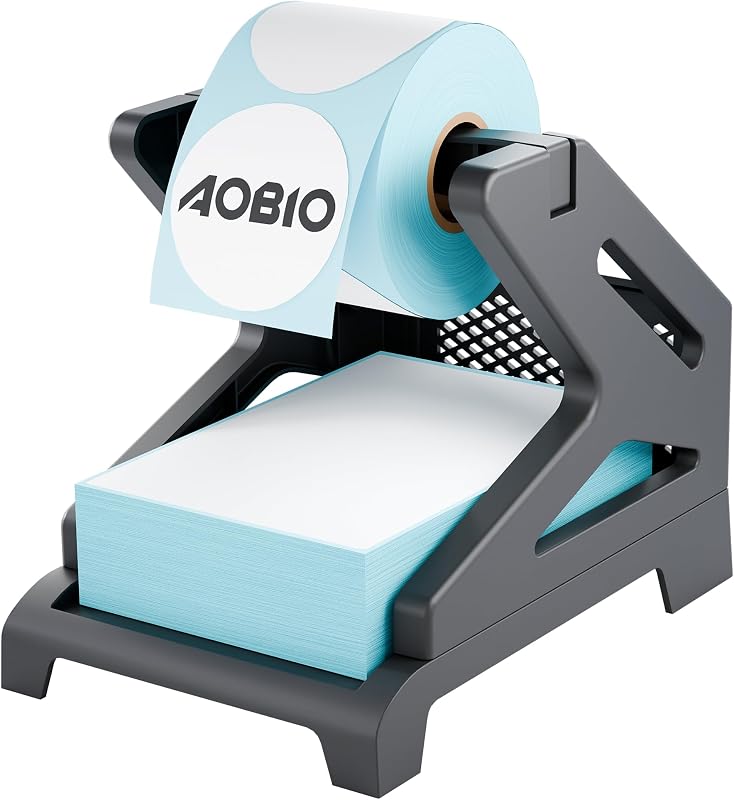Shipping Label Holder for Rolls and Fan-Fold Labels (Black) | accessory for label printer, suit for 4x6 inches shipping labels
