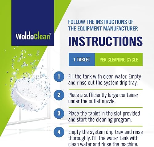 Miniatura 7 de WoldoClean Tabletas de limpieza para máquina de café expreso y café, 40 pestañas, compatible con Breville, Bosch, Philips, Casabrews, KitchenAid,