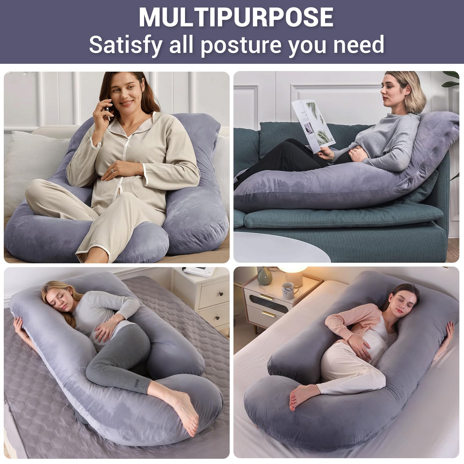 Cuscino Gravidanza,Cuscino Gravidanza per Dormire,Cuscino a Forma di J Supporto Maternità,Cuscino Allattamento e Gravidanza con Rivestimento Esterno Lavabile e Mascherina per Gli Occhi