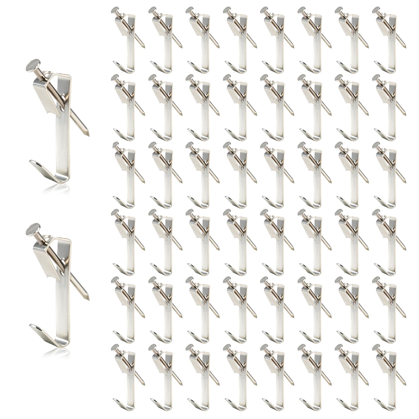 100 ganchos para colgar cuadros con clavos, kit resistente para colgar marcos de fotos para paneles de yeso de madera, hasta 30 libras, ideal para marcos, espejos, arte de pared, incluye ganchos y
