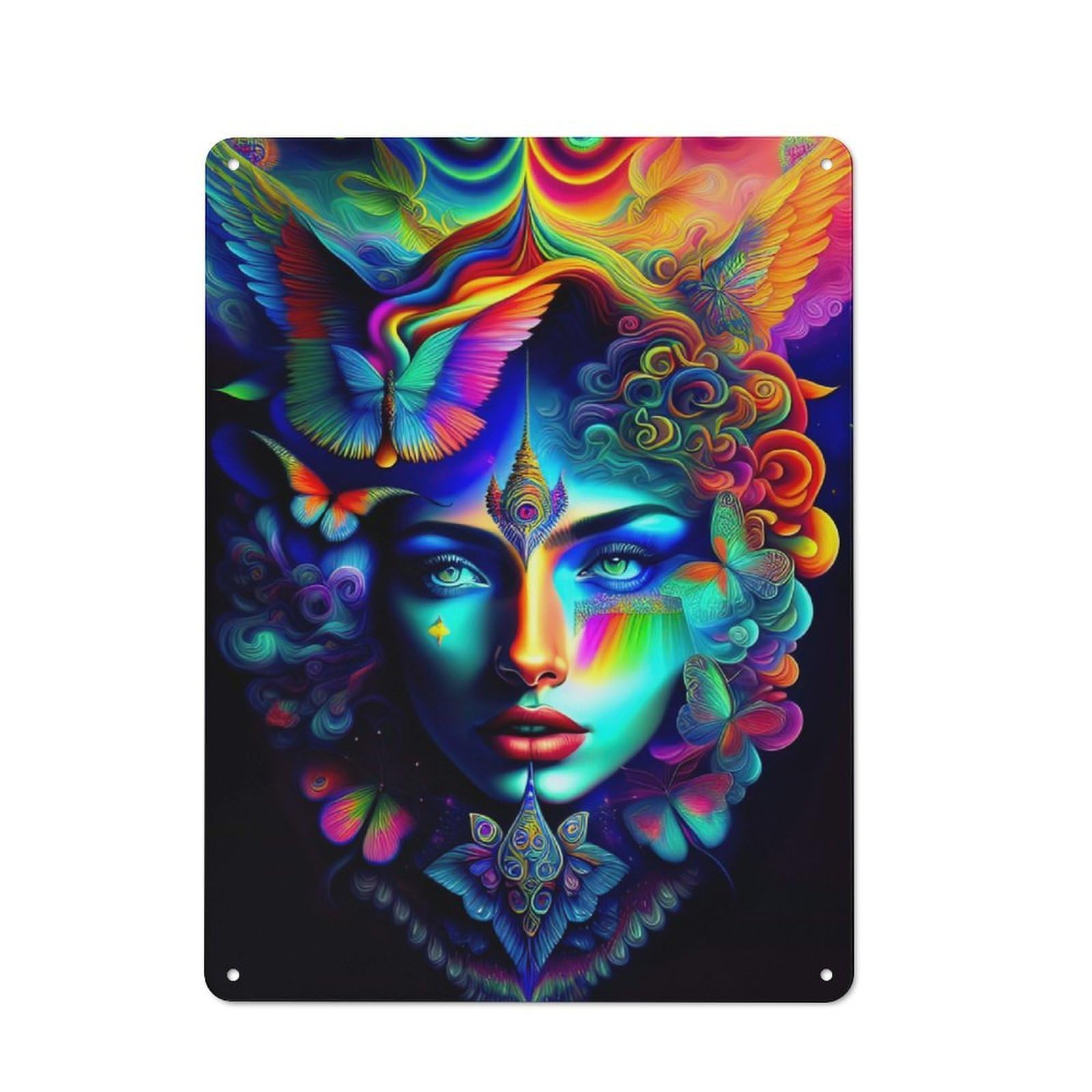 Junmoney Lady Surreal 07 Tin Wall Plaque 40X30cm With For Bar Or Restaurant, Suited To Restaurant Interior Fans