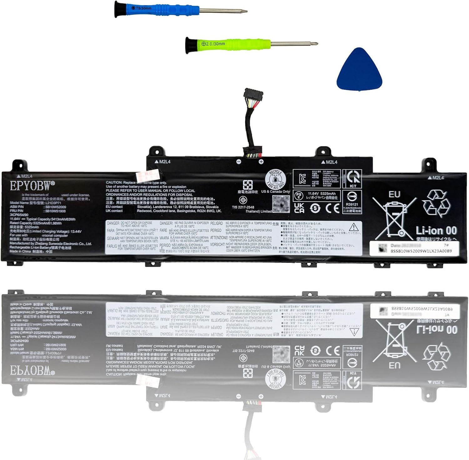 L21D3P71 Battery 63Wh 3-Cell Compatible with Lenovo ThinkPad L14 Gen 3 / ThinkPad L14 Gen 4 / ThinkPad L15 Gen 3 / ThinkPad L15 Gen 4 Series L21M3P76 L21B3P73