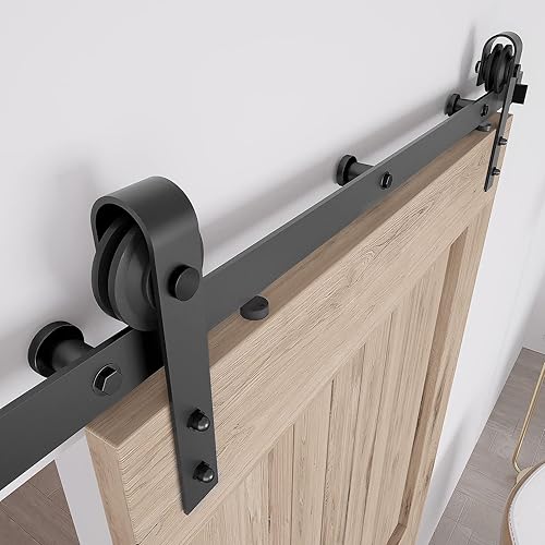 Miniatura 5 de Kit de herrajes para puerta de granero de 6 pies, juego de herrajes modulares resistentes para puertas interiores y exteriores