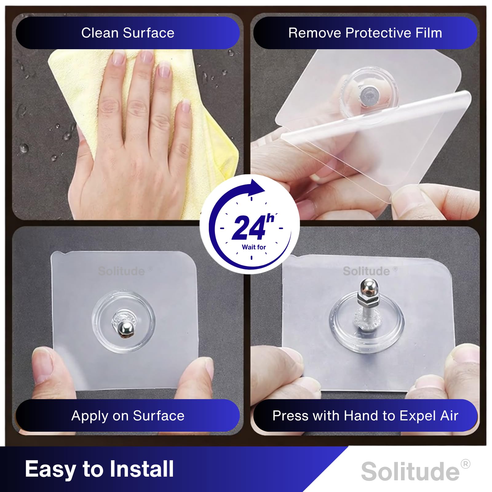 Self Adhesive Hooks - Hang Photos & Decor Without Nails -2 Self Adhesive Hooks - Hang Photos & Decor Without Nails -2