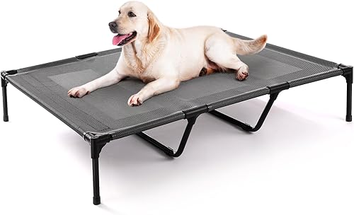 petizer Cama elevada para perros extragrandes de 48 pulgadas, cama impermeable para exteriores, cama fresca y elevada para mascotas, lavable y