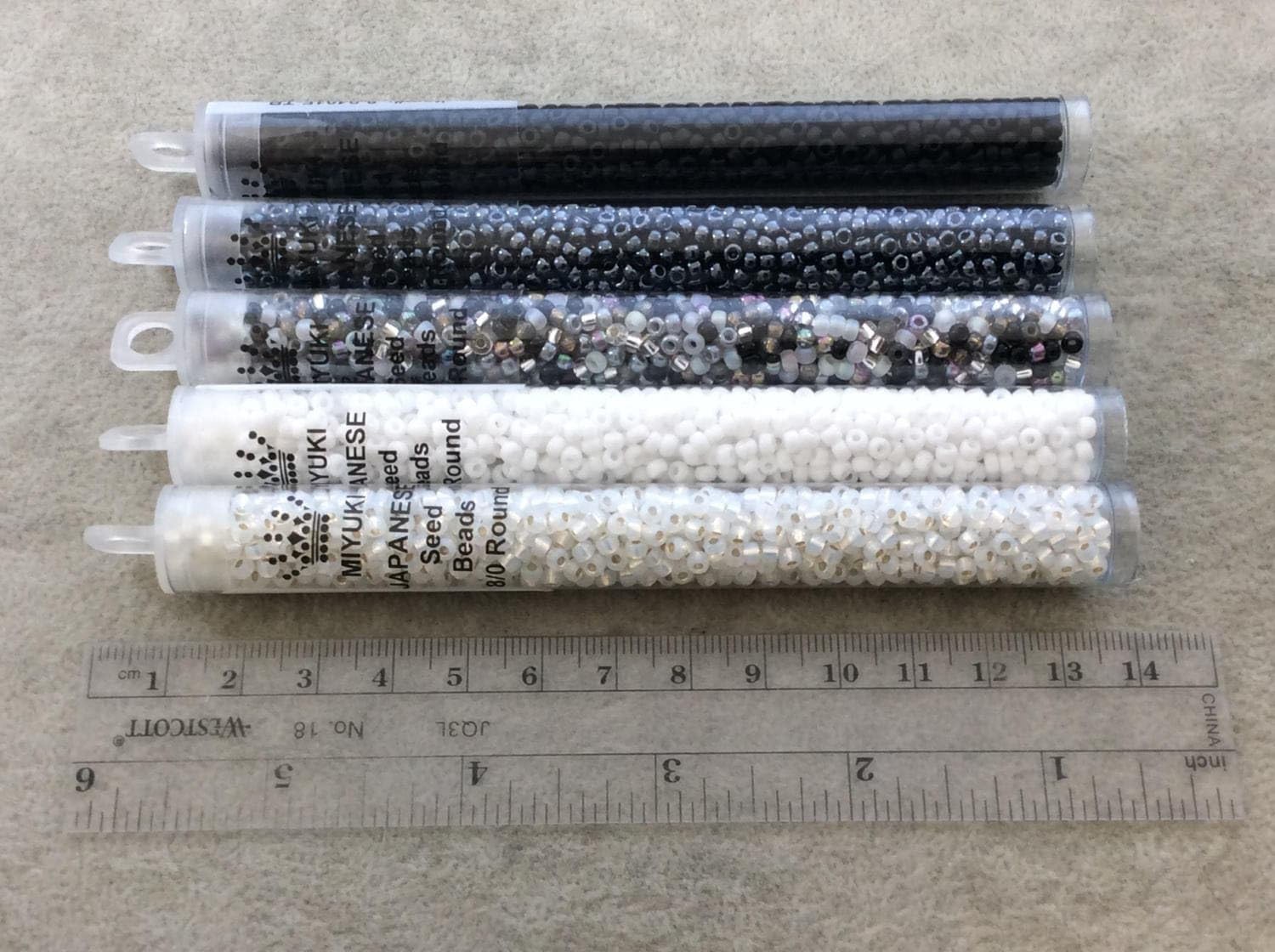 MIX LAGOON MIYUKI SEED BEADS APPX 22GM TUBE 8/0 Round by Beadalgo