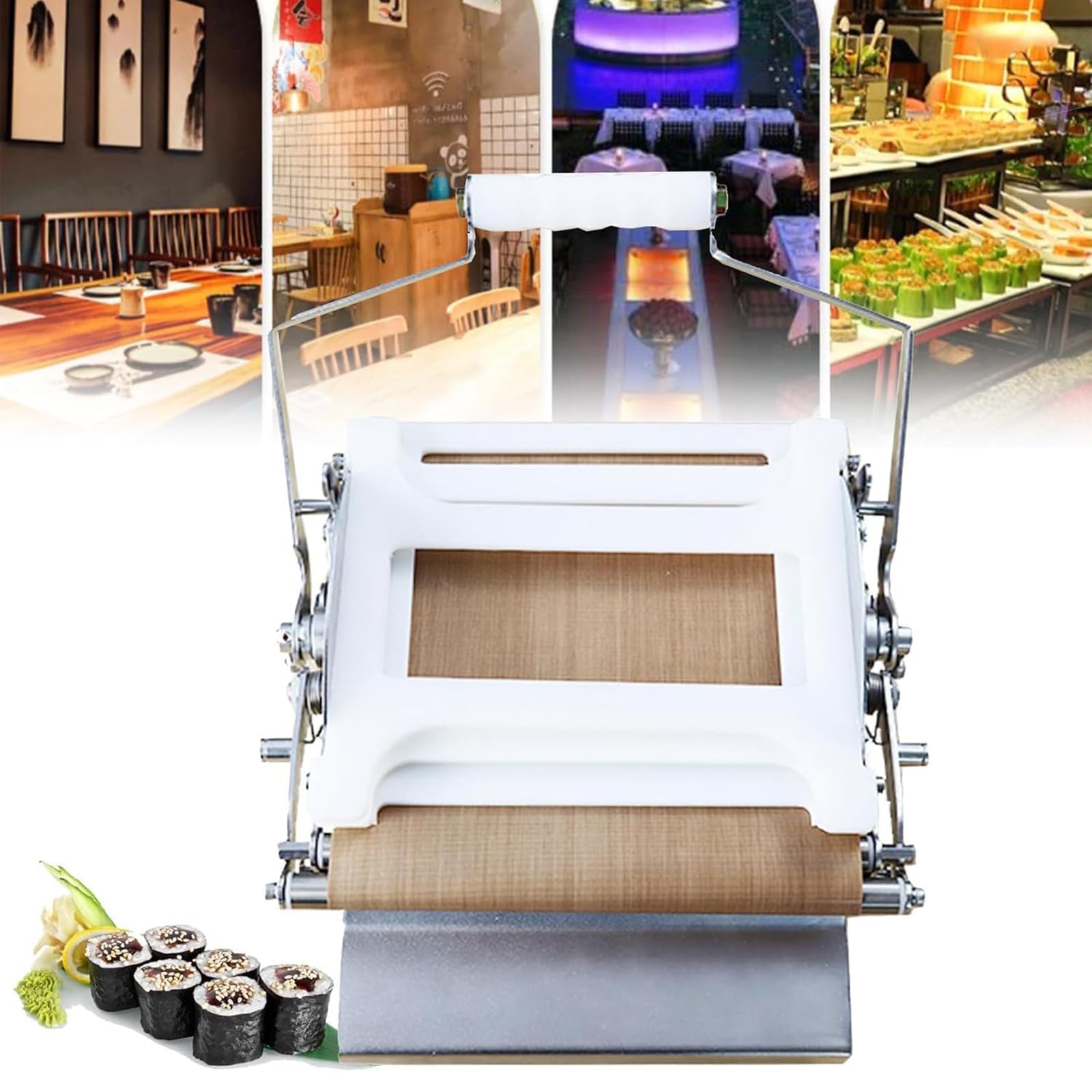 AYCDL Commercial Sushi Cutter, Manual Sushi Mold, Multifunctional Rice Rolling Machine,with 2 Mold,for Buffet, Sushi Restaurants
