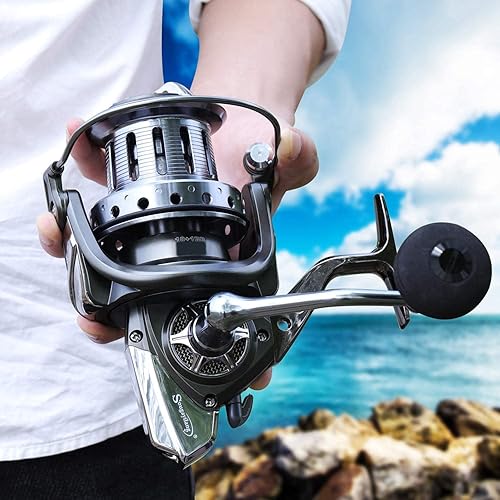 Miniatura 6 de Sougayilang Spinning Reels 10000 Series Surf Fishing Reels,10+1 Stainless BB Ultra Smooth Powerful with CNC Aluminum Spool Fishing Reels for
