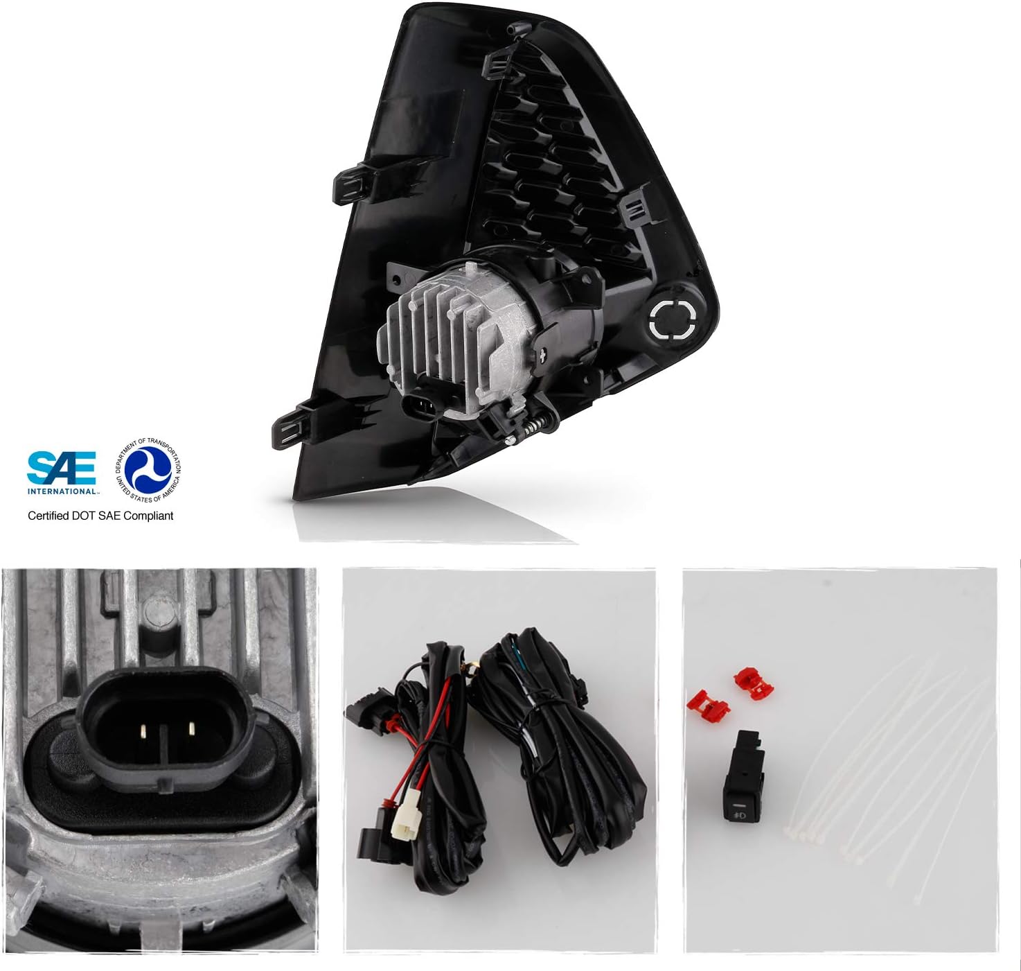 AKKON - Fits 2019-2024 Nissan Murano [LED Style] Bumper Fog Lights Driving Lamp Pair Driver+Passenter w/Wiring Harness Switch