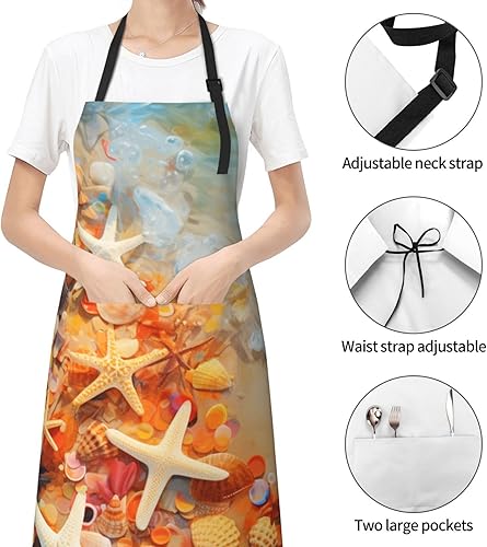 Miniatura 10 de Giwawa Delantal de artista con bolsillos, delantal con babero artístico, delantales abstractos para mujeres y hombres, delantales de acuarela