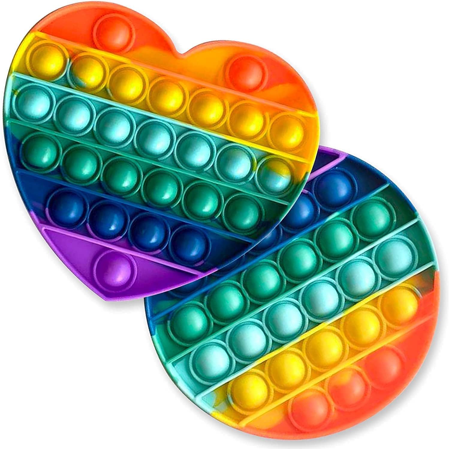 Push Pop Bubble Sensory Fidget Toy Set Pop It Push Pop Silicone -Relief Items Popper Fidget Educational Toys (Star-1-14)