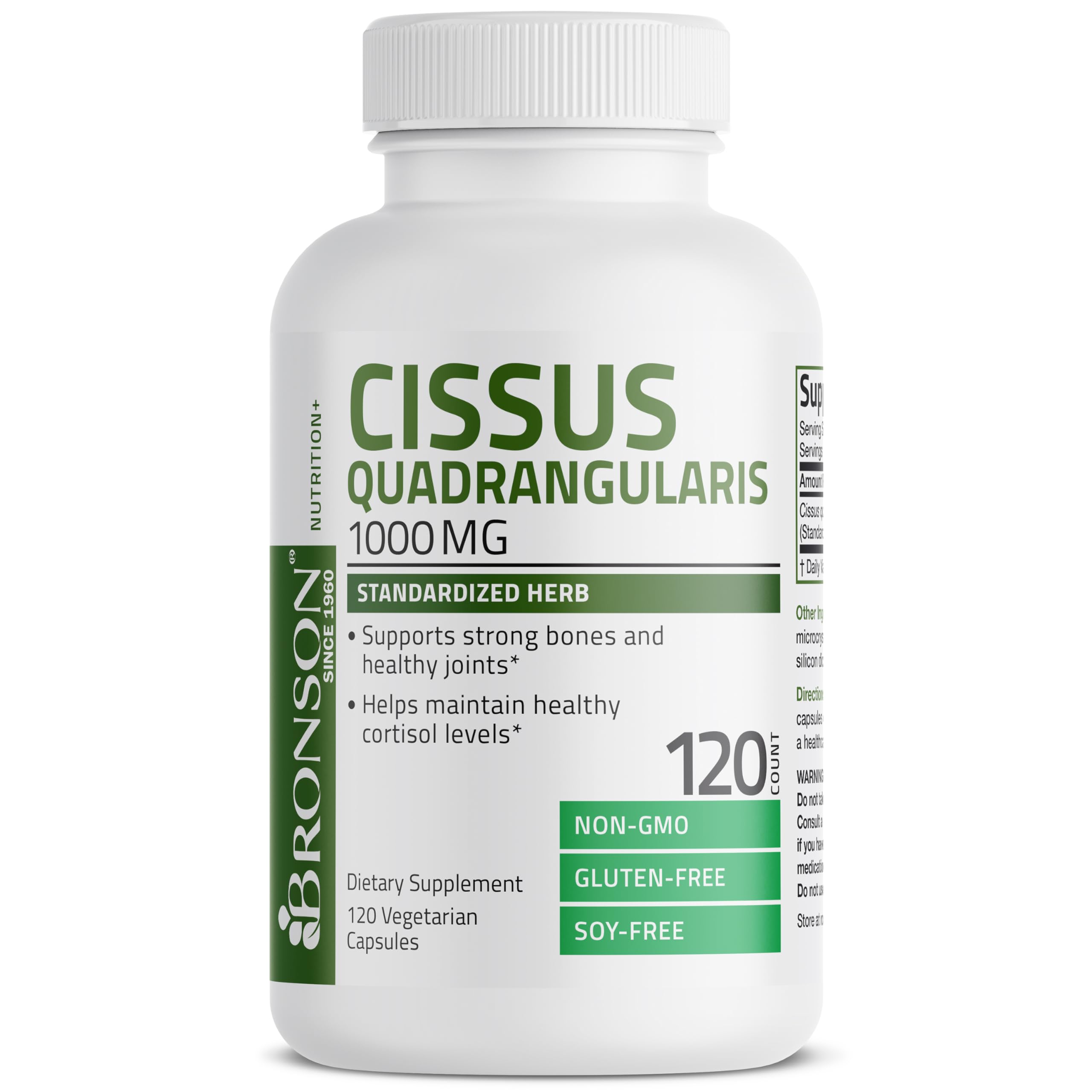 Bronson Cissus Quadrangularis Extract 1000 mg Capsules - Strong Bones & Healthy Joints - Non-GMO, 120 Vegetarian Capsules