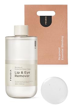 FRUDIA WELCOS Reproust Essential Deep Clean Lip & Eye Remover | Bi Phase Vegan Lip & Eye Makeup Remover | Mascara Lipstick Remover | Korean Makeup Remover | Organic Gentle Makeup Remover 10.14 fl oz