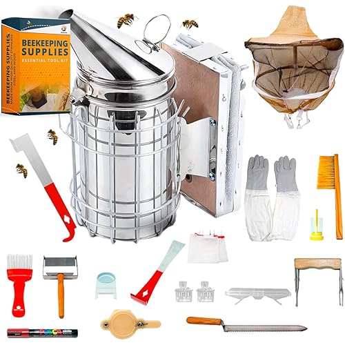 SunVara Beehive Starter Kit Premium - Bee Hives Honey Harvesting Equipment Bee Keeping Starter Kit Hive Tool Beekeeping Kit Beekeeping Supplies Beekeepers Equipment bee Keepers Equipment Bee Hive Kit