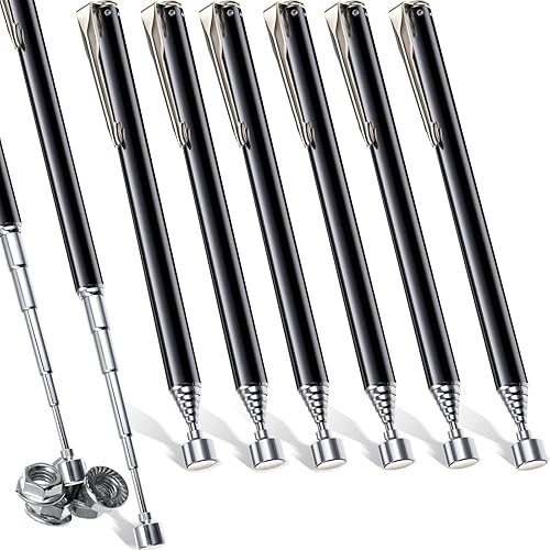 Miniatura 10 de Patelai 2 Piezas Herramientas Telescópicas de Recogida Magnética Agarradoras Herramientas de Alcance con Clip de Bolsillo 25 Pulgadas Imán