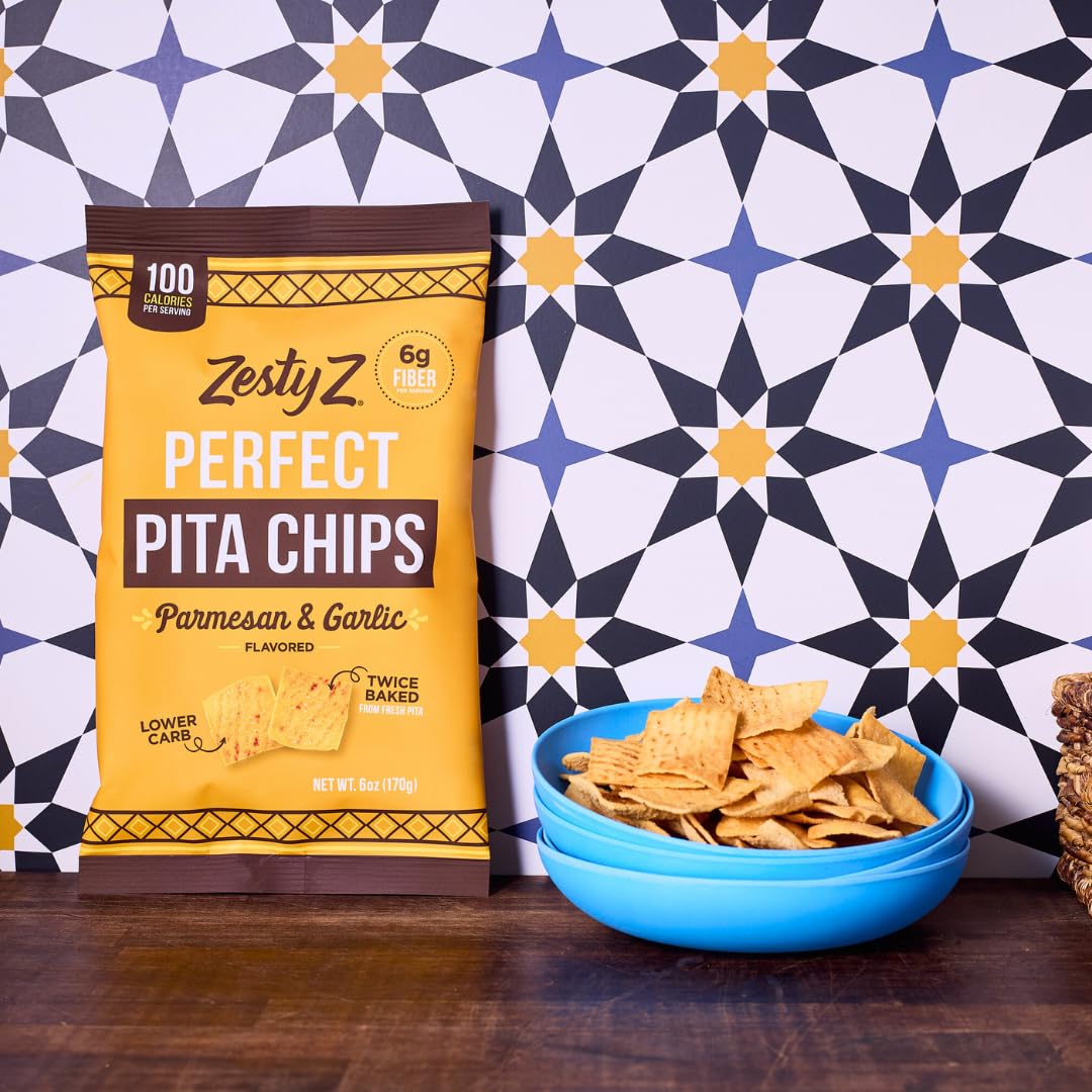Amazon.com: Zesty Z - High Fiber Pita Chip - Parmesan Garlic