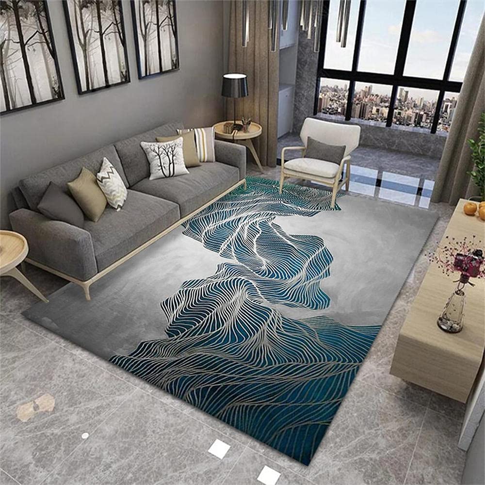 Tapis chambre garçon bleu et gris idéal pour un espace de jeu moderne