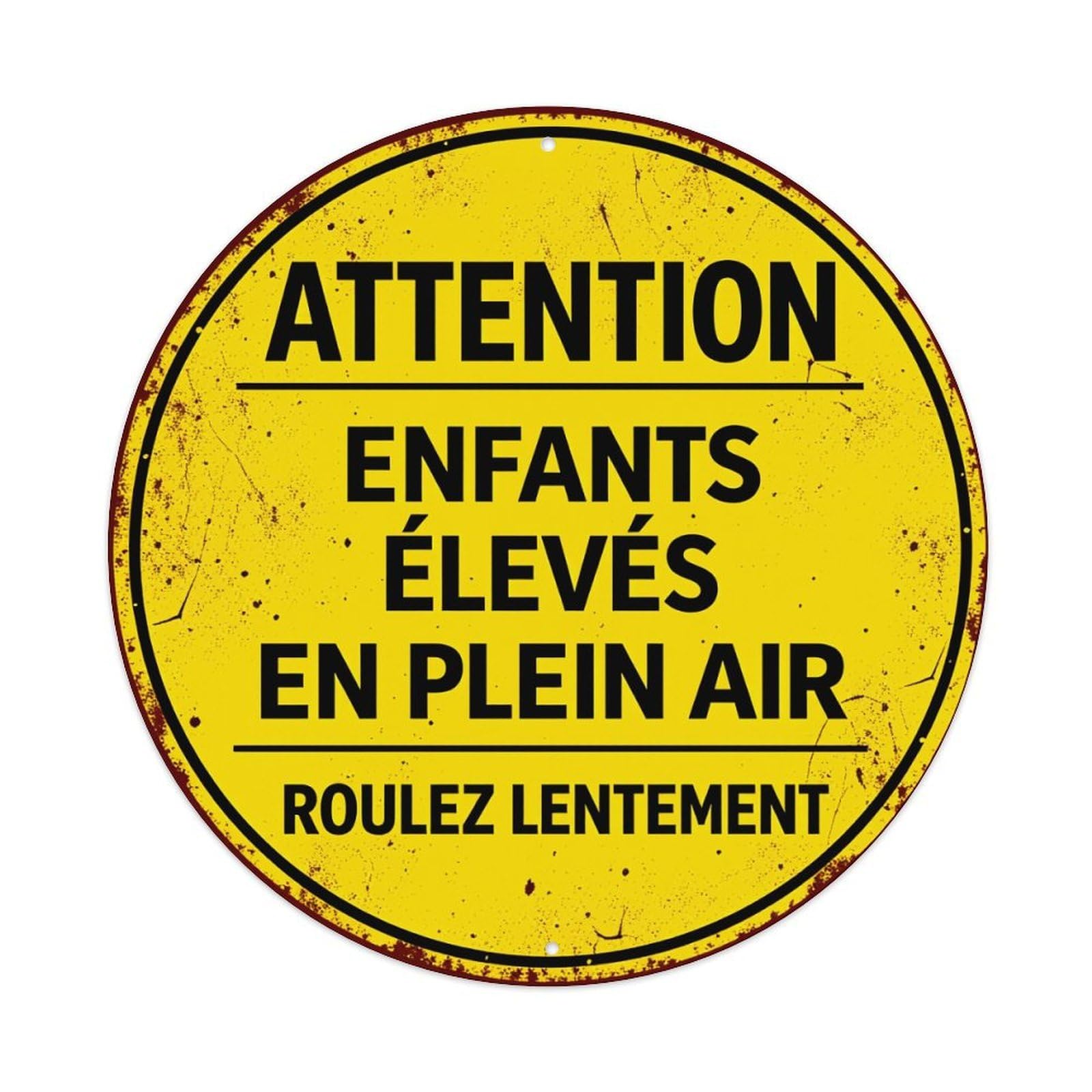 Attention Children Students Outdoors Drive Slowly Metal Tin Sign Vintage Garden Bedroom Cafe Bar Man Cave Home Wall Decor Metal Poster 8x8 inches