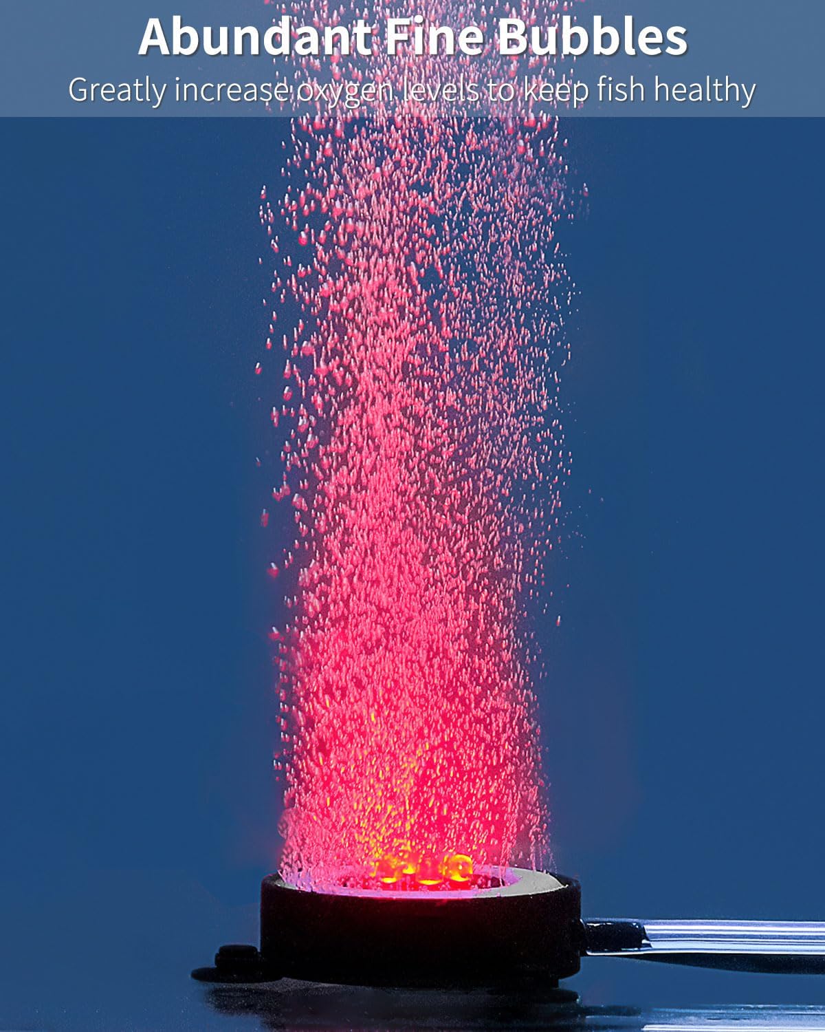 Uniclife Aquarium Volcano Ornament Kit Realistic Resin Volcanic Decoration with Air Stone Bubbler Red LED Light Decor for Fish Tank Landscape Addition and Oxygenation