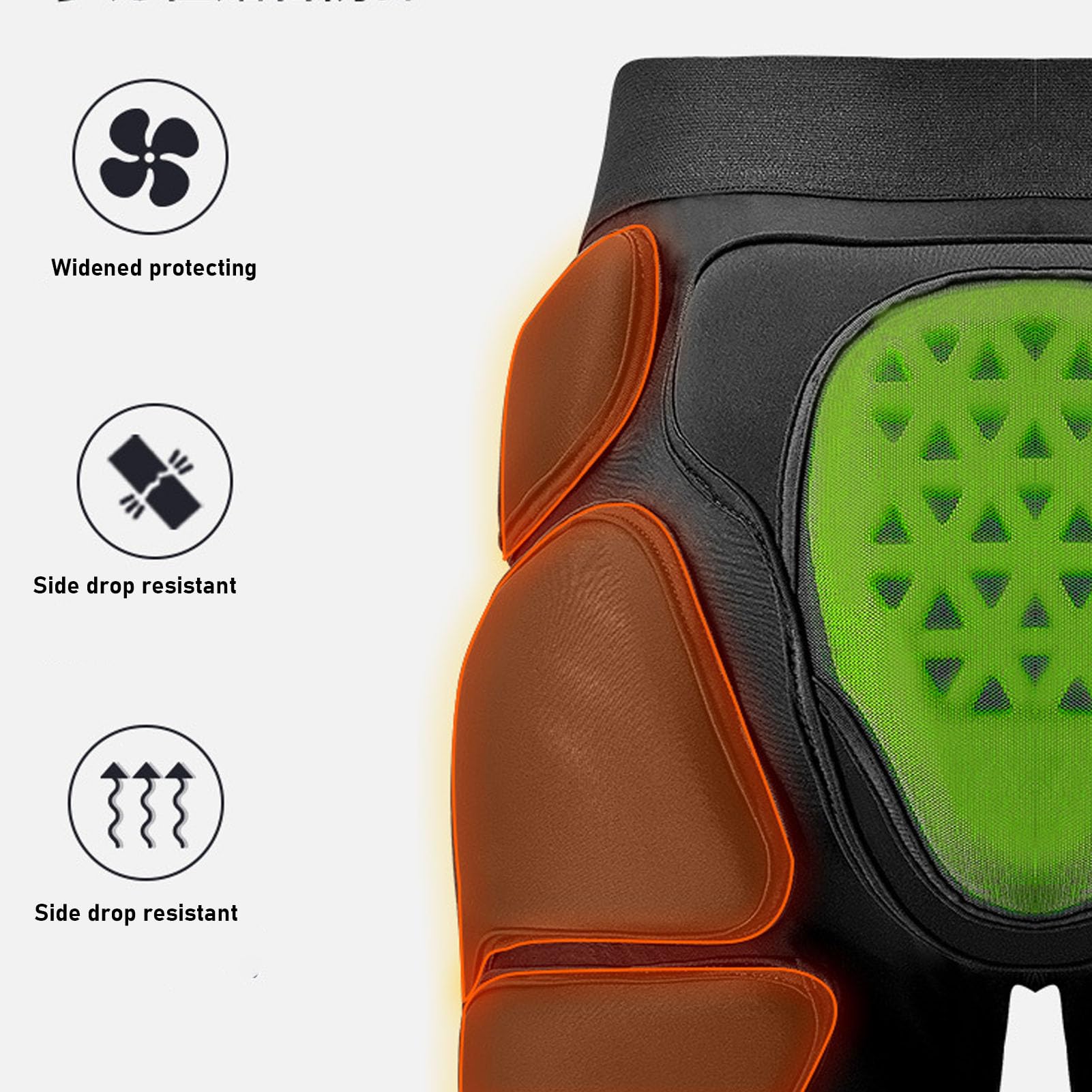 Pantaloni da skateboard imbottiti, protettivi 3D a 3 strati, traspiranti, resistenti agli urti, per sci snowboard skateboard