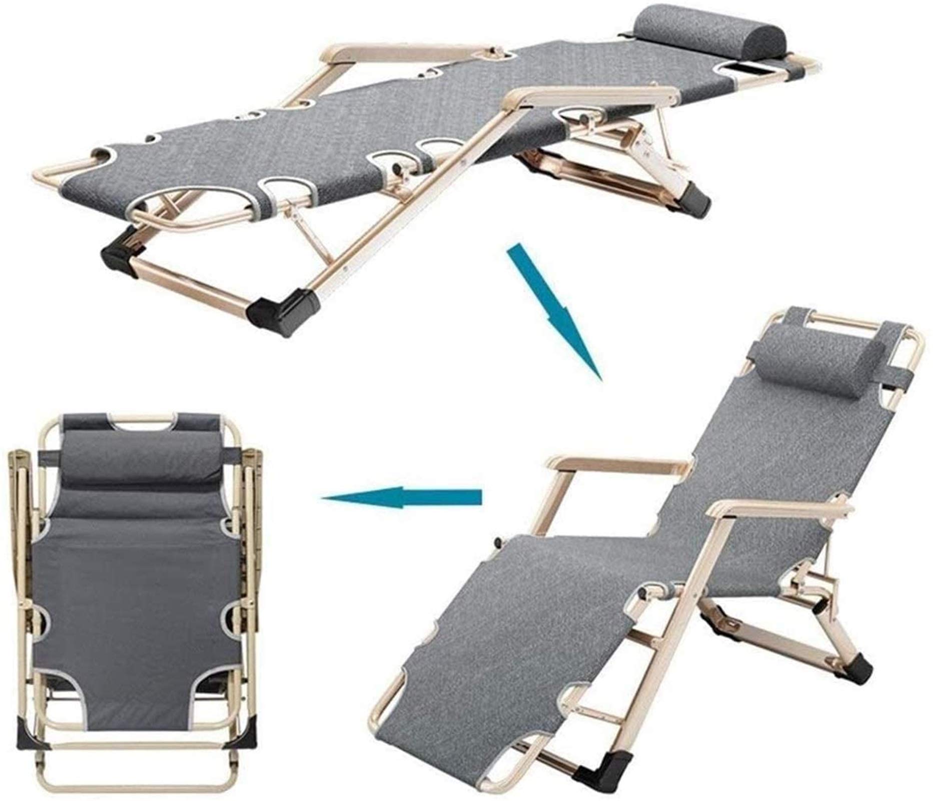Chaises Longues légères Chaise Longue Pliante Chaises Longues Chaise Longue/Zéro Gravité Chaise Longue de Patio Chaise Pliante Fauteuils inclinables d'extérieur Chaise Longue de Patio Jardin exté