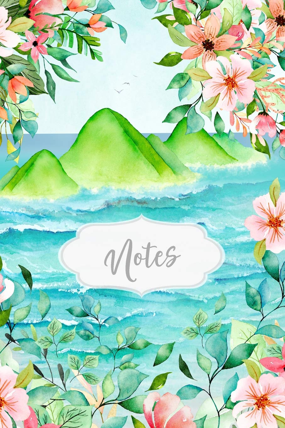 Notes: 100 Blank Lined Page Softcover Tropical Notes Journal to Write In, College Ruled Composition Notebook, 6x9 Blank Line Summer Beach Travel