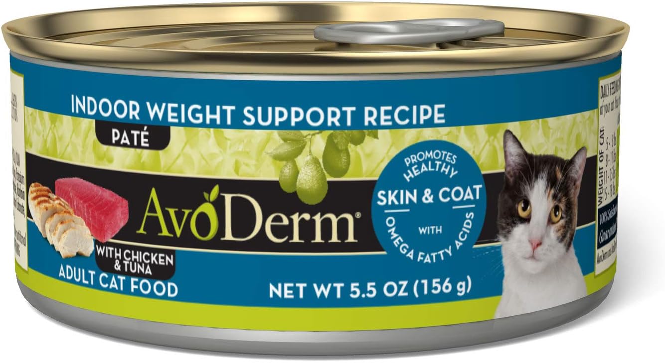 Avoderm Natural Indoor Weight Control Cat Food, 5.5-Ounce Cans, Case Of 24