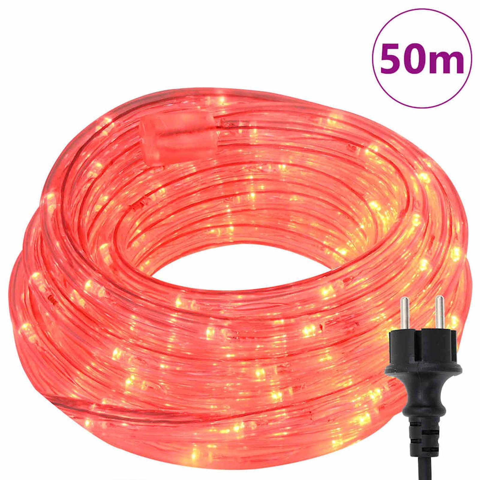 Homgoday Festbeleuchtung Lichterschlauch Dekoration Rot PVC, für Innen & Außen, Weihnachten & Feste Model42018932