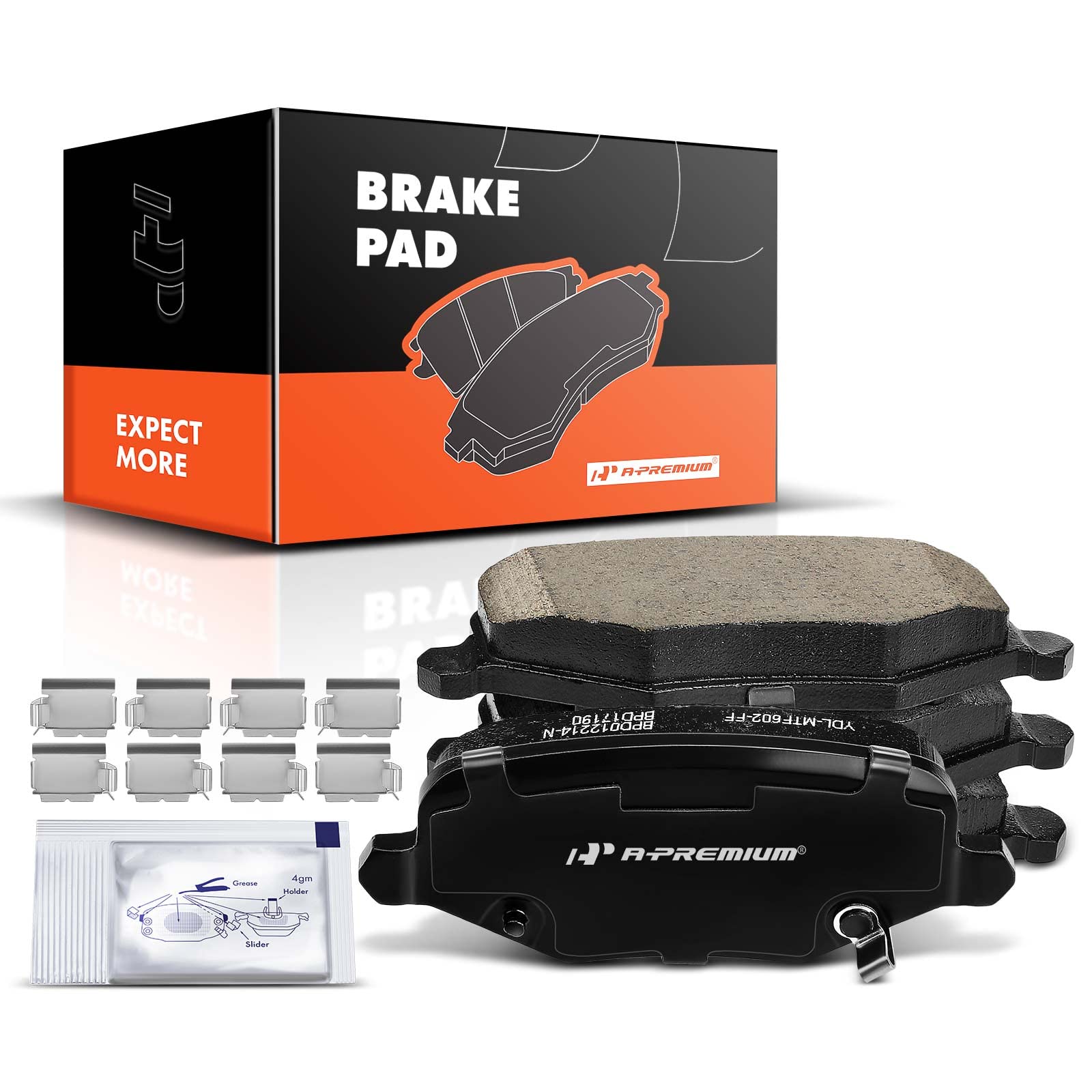 A-Premium Rear Ceramic Disc Brake Pads Set Compatible with Select Chrysler, Dodge, Ram and Volkswagen Models - Grand Caravan, Town & Country 2012-2016, Journey 2013, C/V 2012-2015, Routan 2013-2014